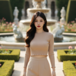 Chân dung người phụ nữ trẻ nổi bật giữa khu vườn sang trọng mùa hè