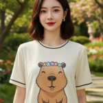 Chân dung nàng thiếu nữ trong bộ áo thun dễ thương giữa khu vườn lộng lẫy