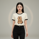 Tỏa sáng phong cách trẻ trung với áo thun cápybara giữa không gian hiện đại