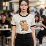 Chiếc áo thun độc đáo và phong cách tại quán cafe sôi động cho mùa hè tươi trẻ