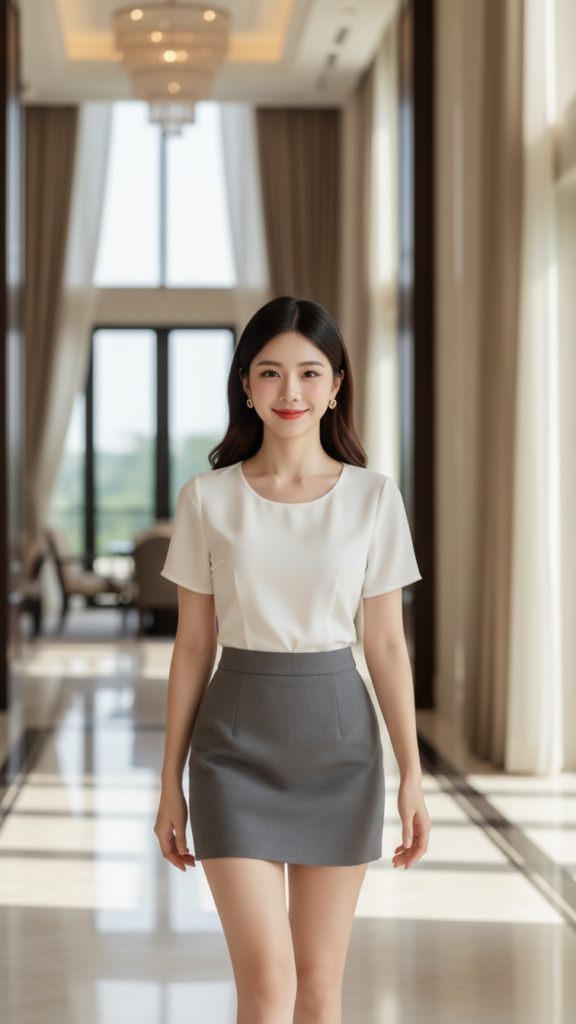 Chân dung quyến rũ của cô gái trẻ trước biệt thự sang trọng trong ánh sáng buổi chiều