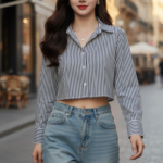 Chân dung trẻ trung với phong cách thời trang đương đại trên phố sang trọng