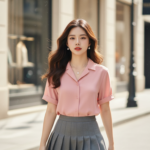 Nàng mẫu tự tin với phong cách hiện đại trong bộ trang phục thanh lịch trên phố đô thị