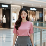 Chân dung cô gái trẻ trong trang phục thời trang tại trung tâm thương mại sang trọng