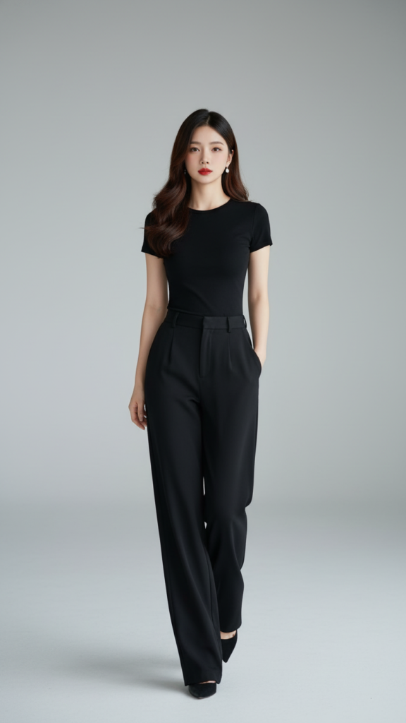 Chân dung cô gái trẻ phong cách hiện đại với trang phục tối giản ấn tượng