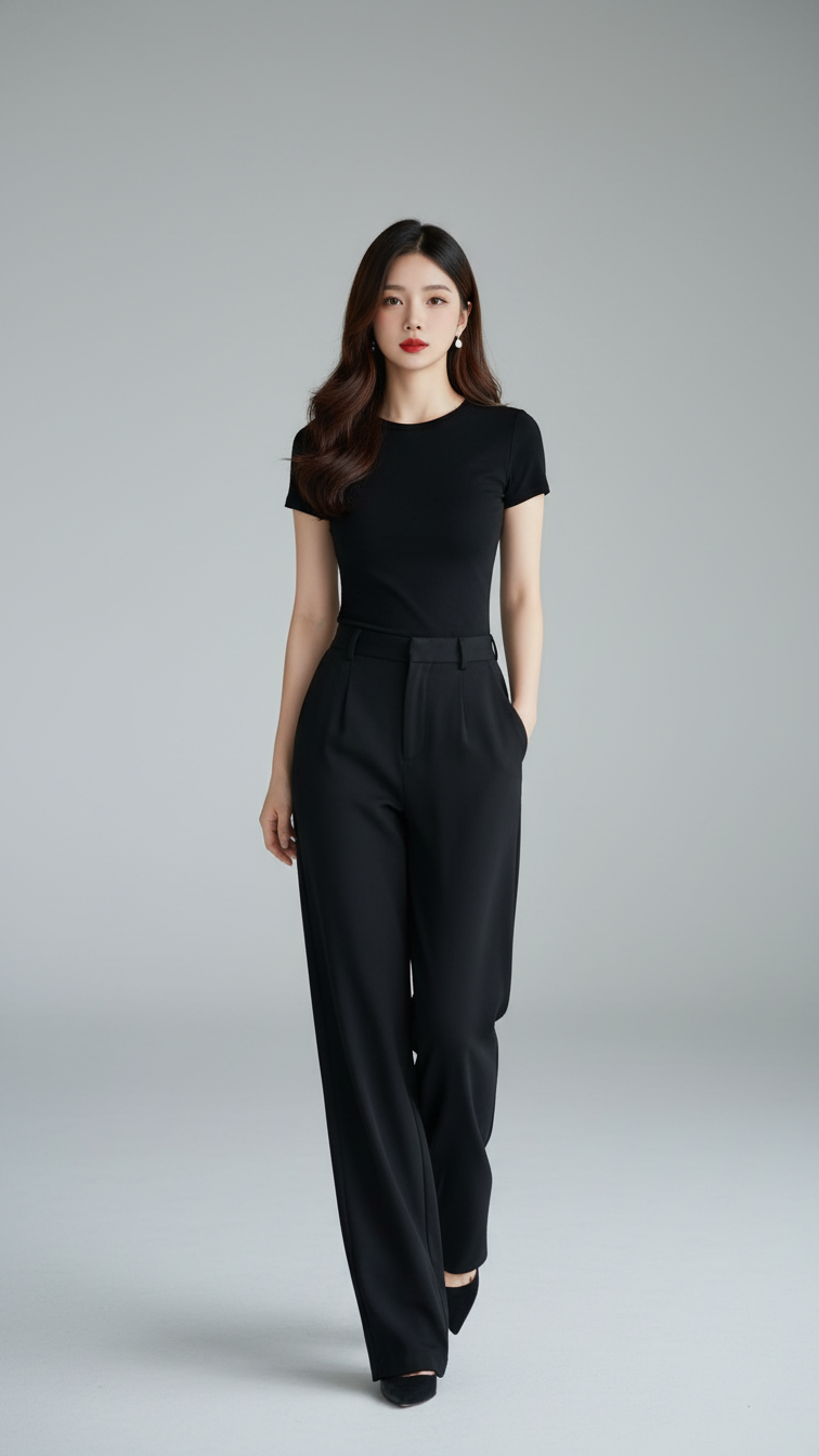 Chân dung cô gái trẻ phong cách hiện đại với trang phục tối giản ấn tượng