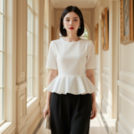 Chân dung cô gái trẻ trong bộ trang phục thanh lịch tại biệt thự sang trọng