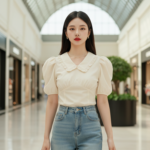 Chân dung thời thượng của cô gái trẻ trong trung tâm mua sắm sang trọng