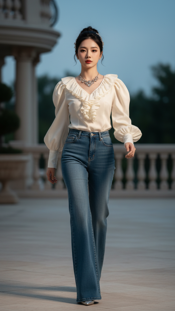 Chân dung nữ thanh lịch bên biệt thự đẹp trong ánh hoàng hôn mềm mại