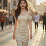 Bức chân dung hoàn hảo của cô gái trẻ giữa phố phường urban nhộn nhịp