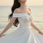 Khắc họa chân dung thanh lịch của cô gái trẻ bên bờ biển tuyệt đẹp