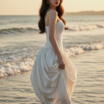 Chân dung cô gái trẻ bên bờ biển đầy cuốn hút và bí ẩn