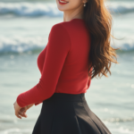 Chân dung đẹp của cô gái trẻ bên biển với phong cách và thần thái cuốn hút