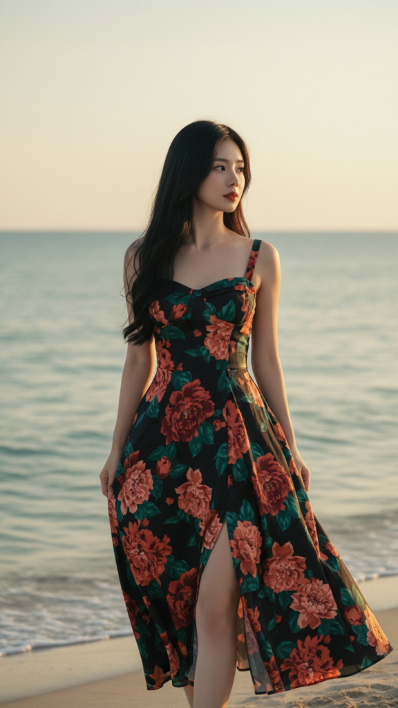 Chân dung nữ thanh lịch bên bờ biển cho sự tự tin và cuốn hút