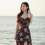 Chân dung nữ thanh lịch bên biển với phong cách tự tin và cuốn hút
