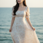 Chân dung cô gái 20 tuổi tự tin bên bờ biển với vẻ đẹp tự nhiên và thanh lịch