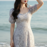 Chân dung cô gái tự tin bên bờ biển với vẻ đẹp thanh lịch và quyến rũ