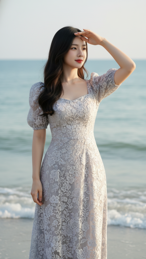 Chân dung cô gái tự tin bên bờ biển với vẻ đẹp thanh lịch và quyến rũ