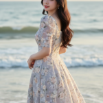 Chân dung thanh lịch của cô gái Á Đông bên bờ biển đầy sức sống và cuốn hút