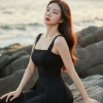 Dựng chân dung nữ thanh lịch bên bờ biển với ánh sáng tự nhiên tuyệt đẹp