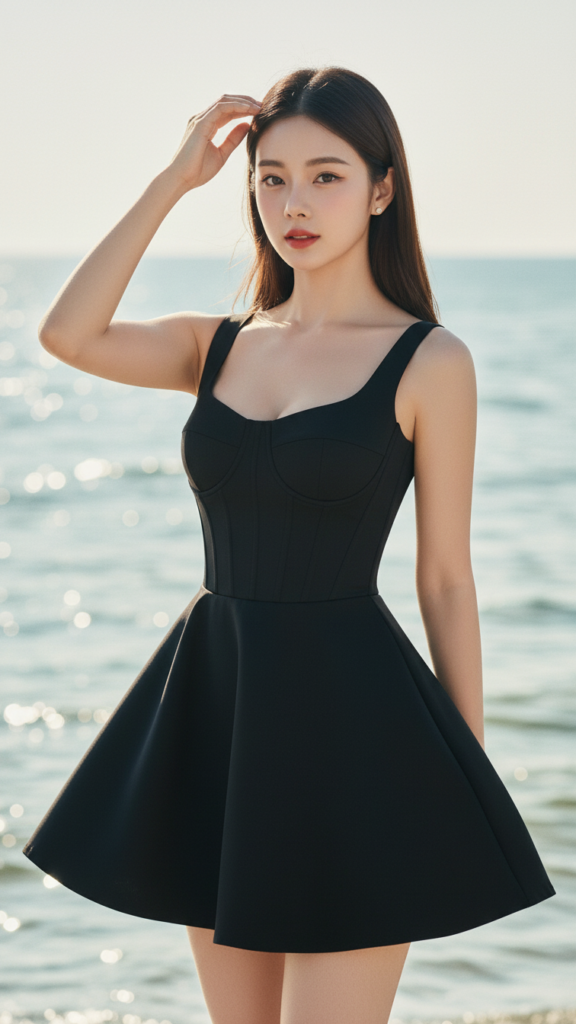 Chân dung một cô gái trẻ bên biển với vẻ đẹp tự nhiên và sức hút riêng