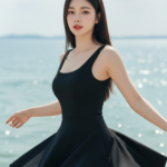 Chân dung cô gái trẻ bên biển với vẻ đẹp tự nhiên và quyến rũ