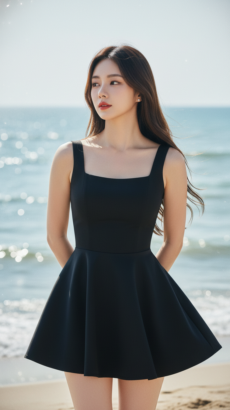 Chân dung nữ thanh niên giữa biển cả sang trọng và tự tin