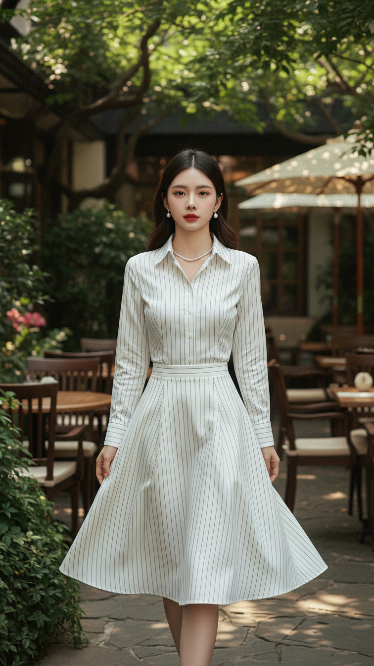 Chân dung cô gái trẻ thanh lịch giữa không gian cà phê sang trọng