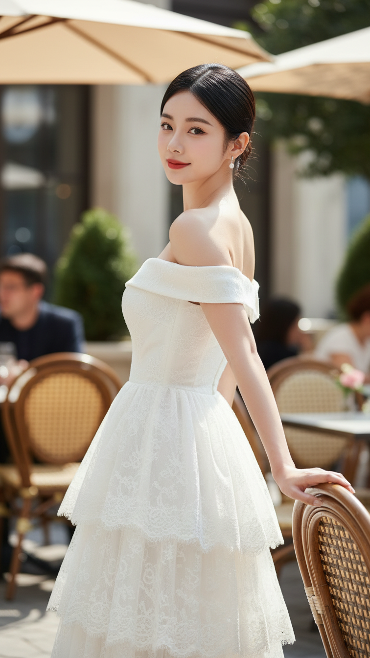 Chân dung cô gái Á Đông tự tin và quyến rũ tại quán cafe sang trọng