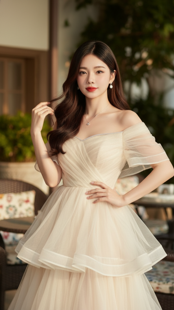 Chân dung thực tế của cô gái trẻ tự tin với phong cách quyến rũ và thanh lịch