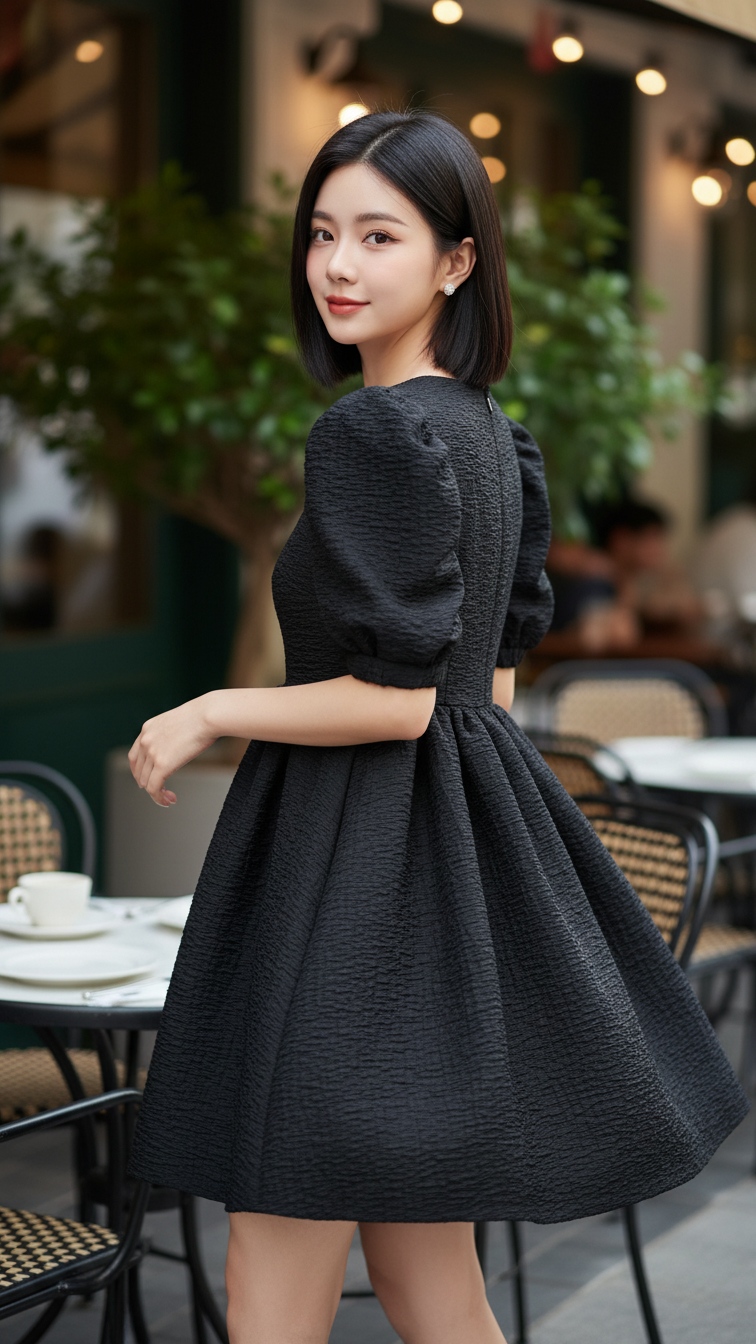 Chân dung thanh nữ quyến rũ tại quán cà phê sang trọng