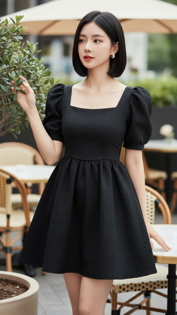 Chân dung thanh lịch của cô gái trẻ trong không gian quán cà phê sang trọng