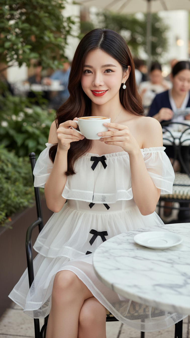 Chân dung cô gái trẻ đầy tự tin và thanh lịch trong không gian sang trọng