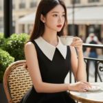 Chân dung thanh lịch của cô gái trẻ giữa không gian quán cafe sang trọng