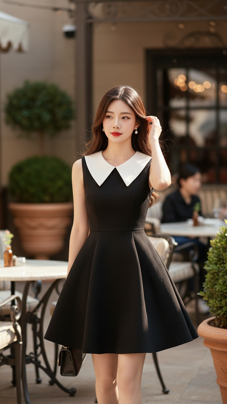 Chân dung phong cách nữ tính trẻ trung tại quán cafe sang trọng