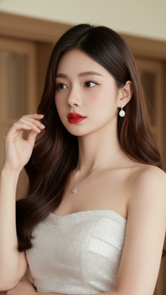 Vẽ chân dung thực tế của cô gái trẻ, giữ nguyên khuôn mặt gốc không chỉnh sửa