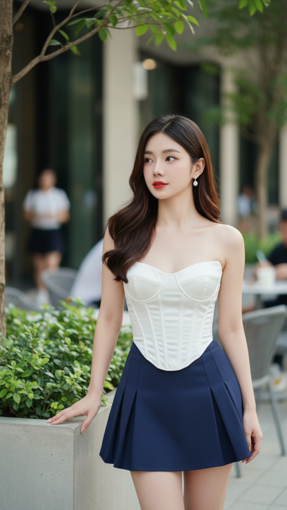 Chân dung thanh lịch của cô gái trẻ trong không gian cà phê sang trọng