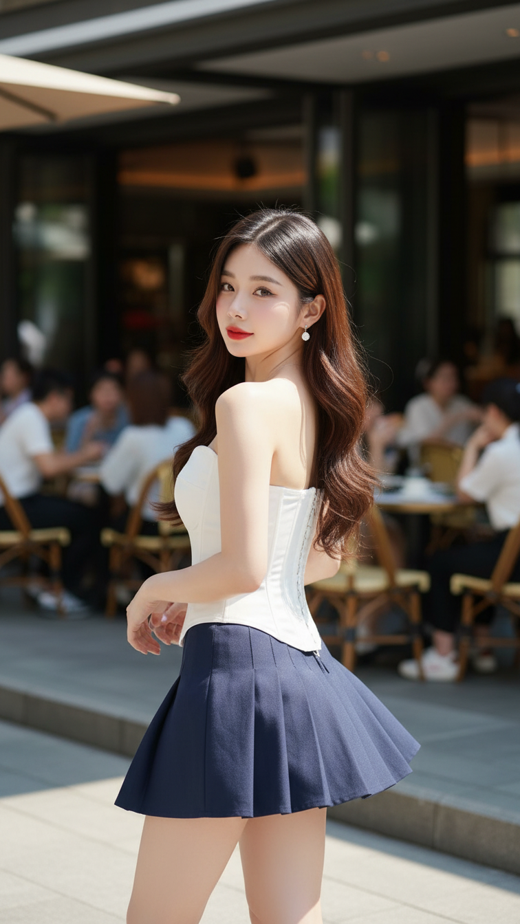 Chân dung thanh lịch của cô gái trẻ giữa không gian cafe sang trọng