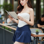 Chân dung cô gái trẻ đầy cuốn hút trong không gian cafe sang trọng