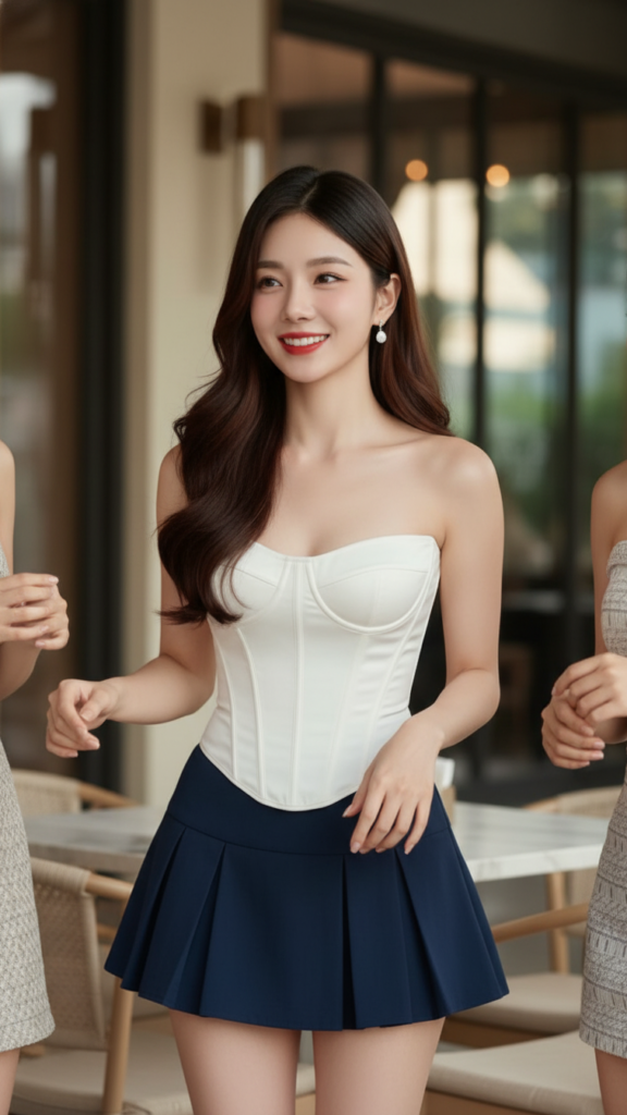 Chân dung cô gái trẻ thanh lịch giữa không gian cafe sang trọng và sôi động