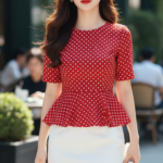 Chân dung trẻ trung và thanh lịch của cô gái Á Đông tại quán cà phê sang trọng