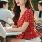 Chân dung quý cô thanh lịch trong quán cafe ngoài trời sang chảnh