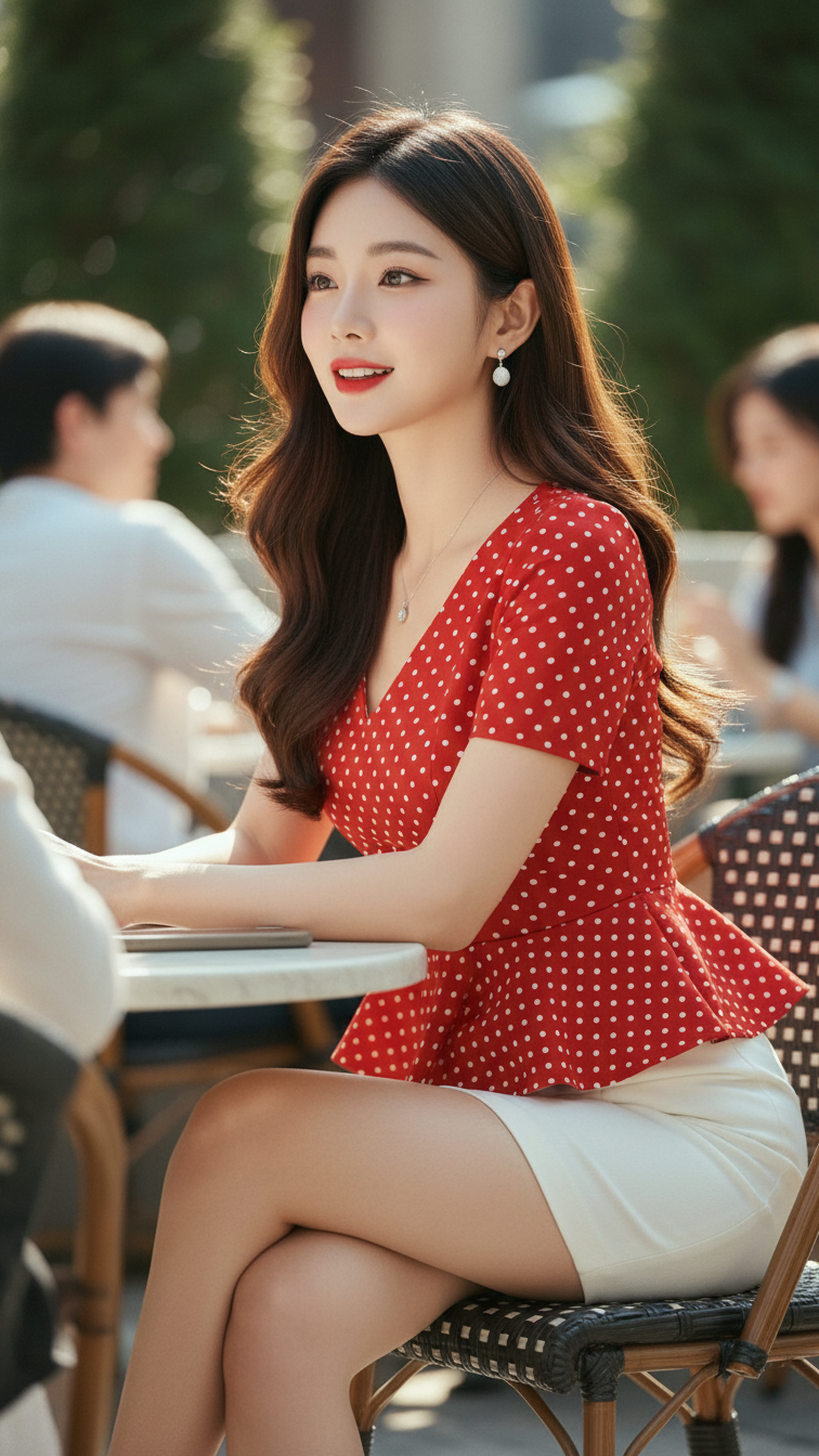 Chân dung quý cô thanh lịch trong quán cafe ngoài trời sang chảnh