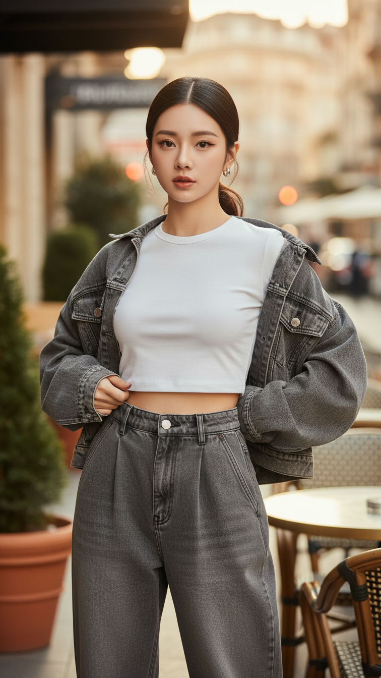 Chân dung nữ thanh lịch tại quán cafe sang trọng giữa phố đô thị