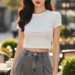 Chân dung thanh lịch của cô gái trẻ trong không gian quán cafe sang trọng