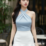 Chân dung nữ sinh sang trọng tại quán cà phê ngoài trời tuyệt đẹp