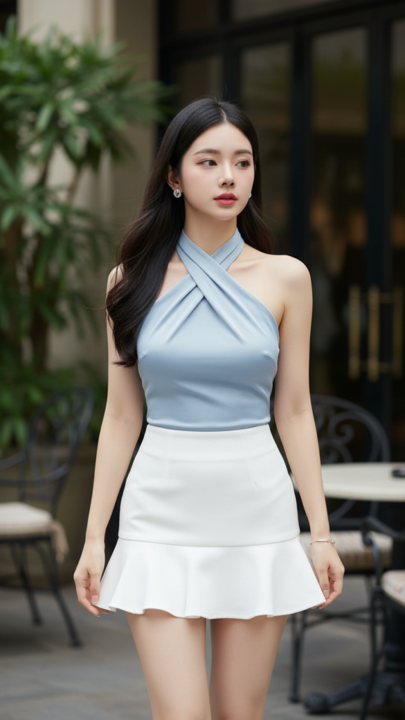 Chân dung nữ sinh sang trọng tại quán cà phê ngoài trời tuyệt đẹp