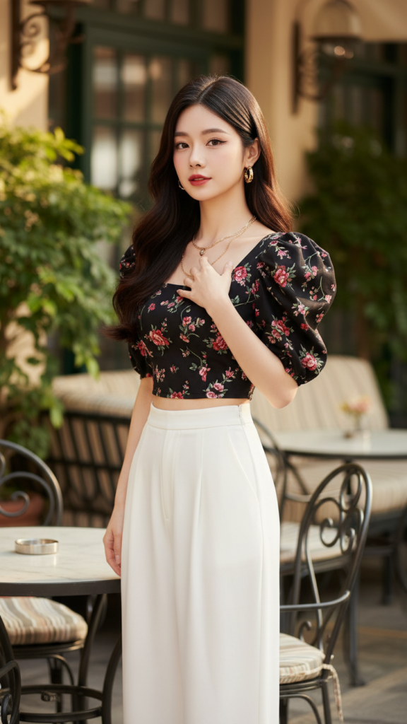 Chân dung người mẫu trẻ thời thượng tại quán cafe sang trọng