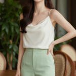 Chân dung thanh lịch của cô gái trẻ giữa không gian quán café sang trọng