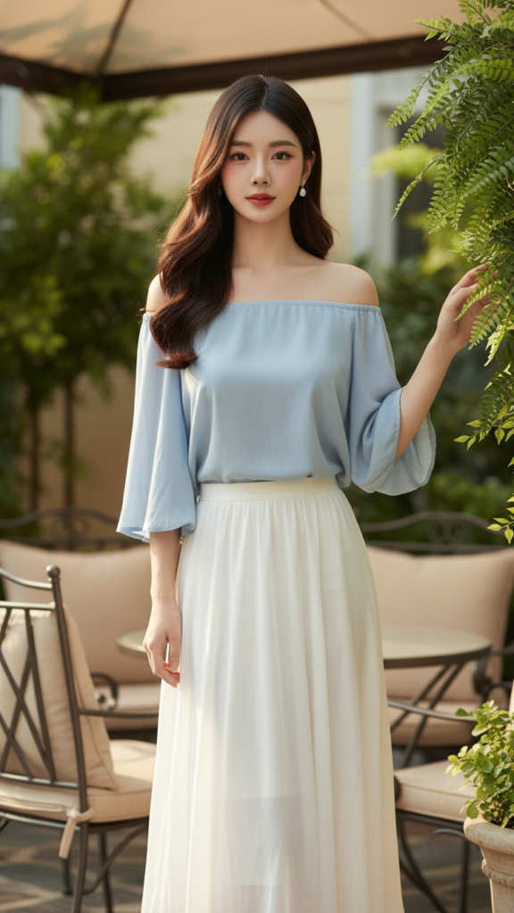 Vẽ chân dung cô gái trẻ trang nhã trong không gian quán cà phê sang trọng